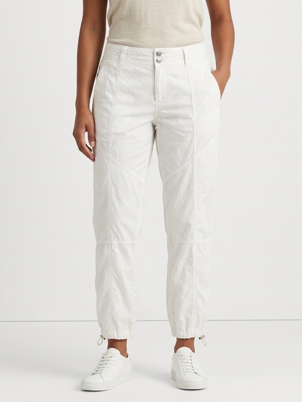 Lauren Ralph Lauren Utility Ankle Pants White Cotton Size 8